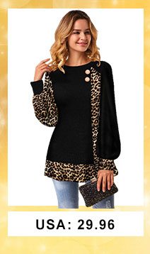 Leopard Pattern Long Sleeve Round Neck Velvet T Shirt 