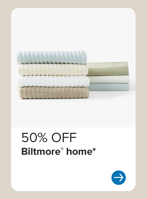 Image of a folded towels. 50% off Biltmore home.