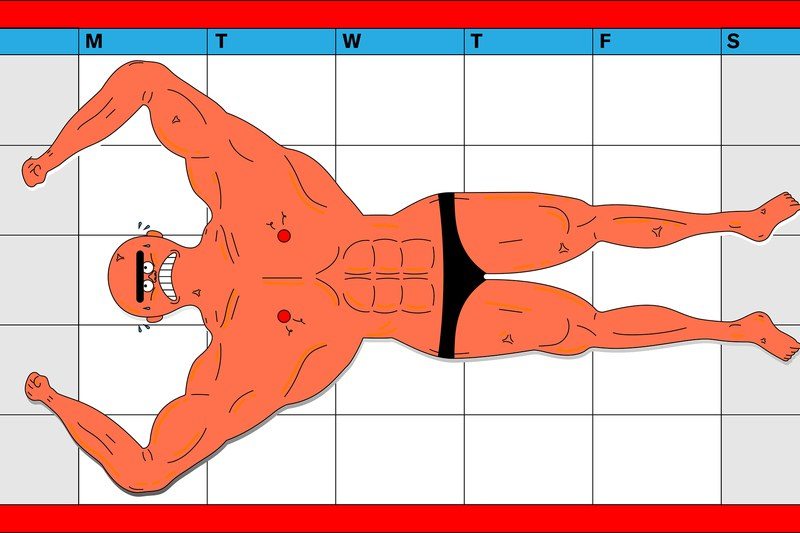 illustration of fit man on calendar