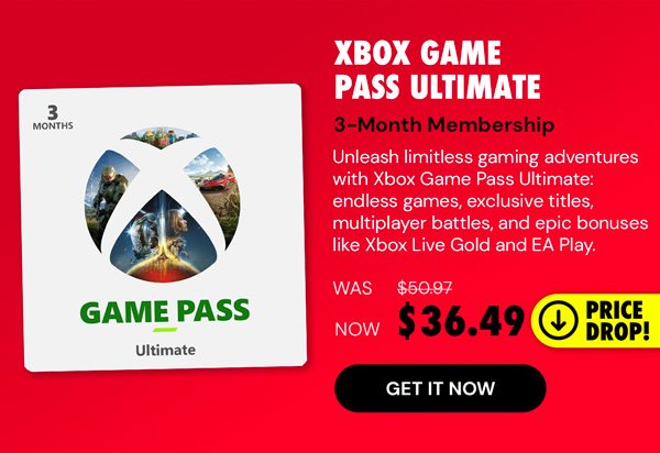 Xbox Game Pass Ultimate: 3-Month Membership - Stackable & Global