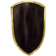 Black and Gold Ready For Battle LARP Kite Shield