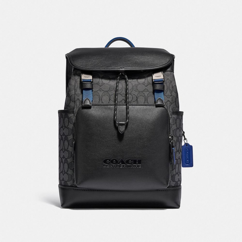 League Flap Backpack In Signature Jacquard