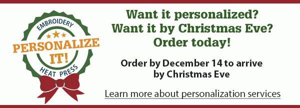 Want it personalized? Want it by Christmas Eve? Order today!