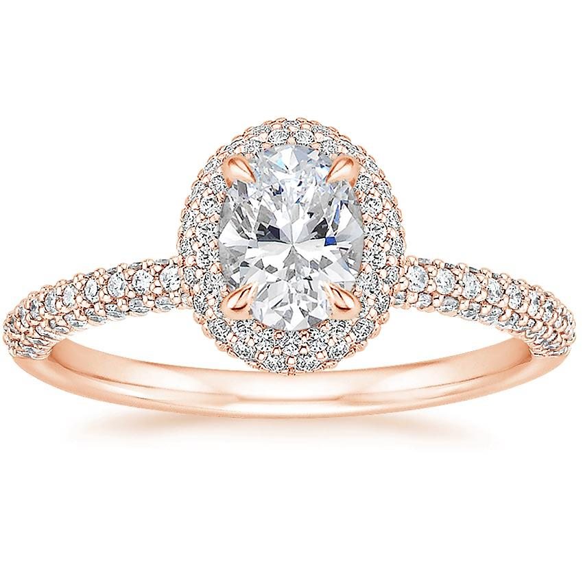 14K Rose Gold Valencia Halo Diamond Ring (1/2 ct. tw.)