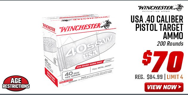 Winchester USA .40 Caliber Pistol Target Ammo