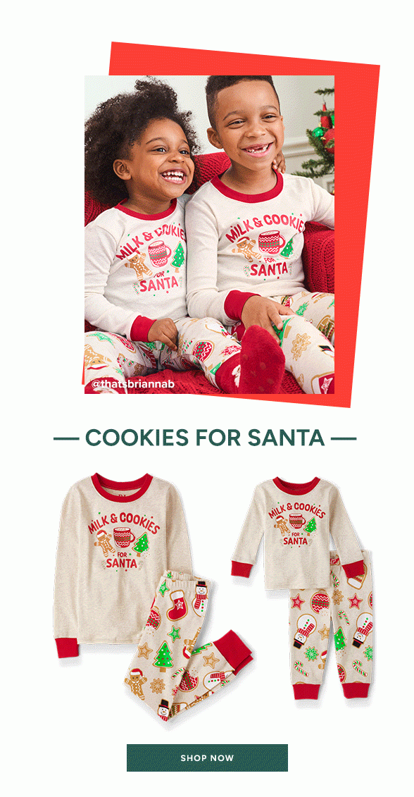 Matching Kids Pajamas - Cookies for Santa Collection