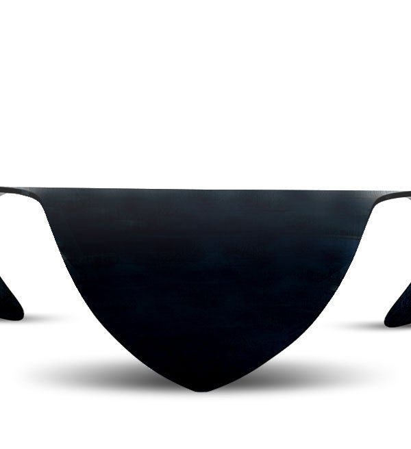 Sculptural Curved Blue-Glass Table, ca. 1960