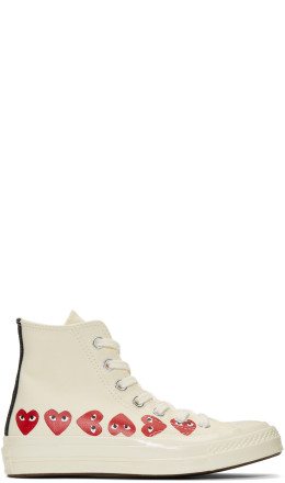 Comme des Garçons Play - Off-White Converse Edition Multiple Hearts Chuck 70 High Sneakers