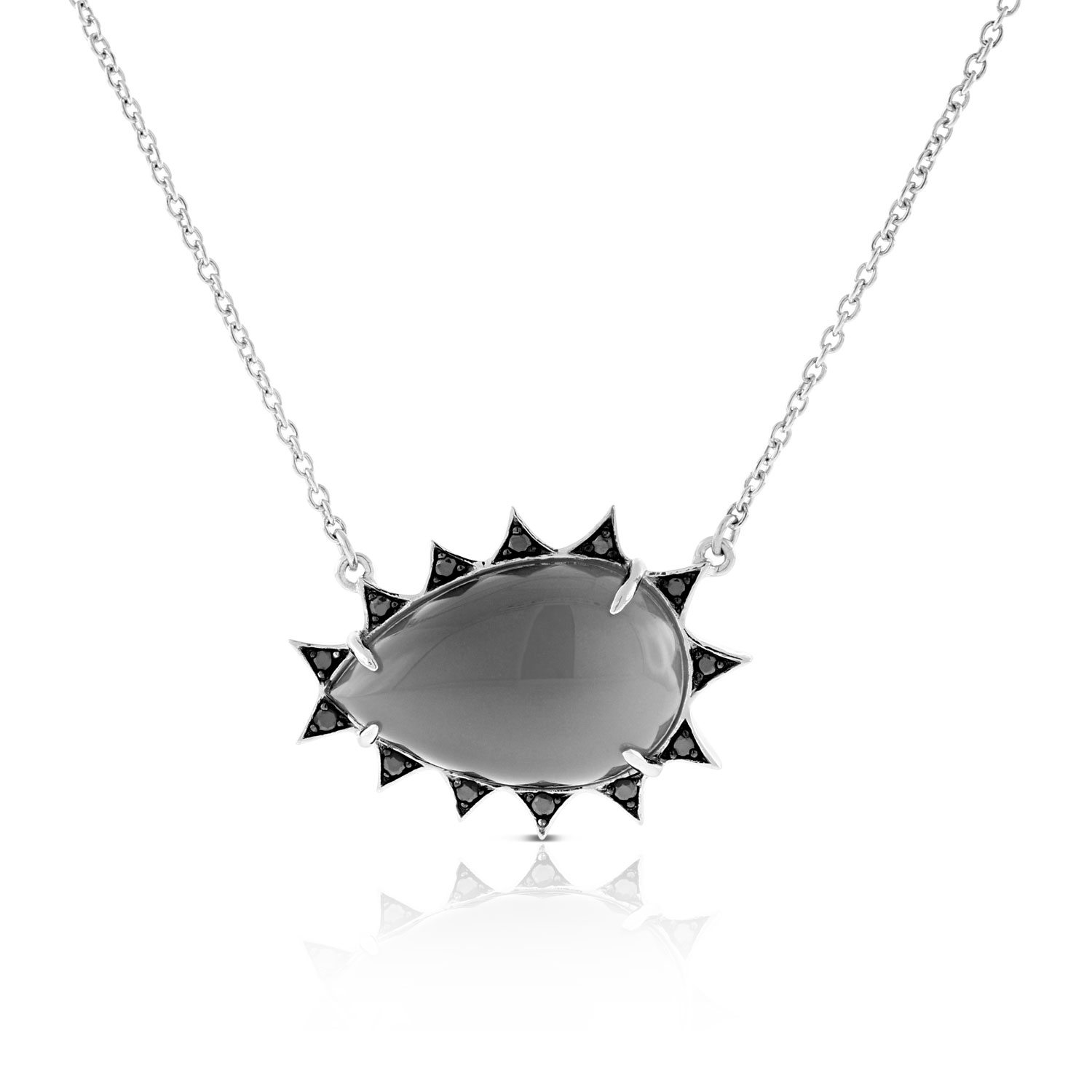Lisa Bridge Grey Moonstone & Black Sapphire Necklace
