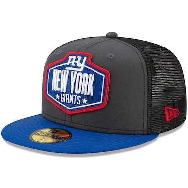 New York Giants New Era 2021 NFL Draft On-Stage 59FIFTY Fitted Hat - Graphite/Royal