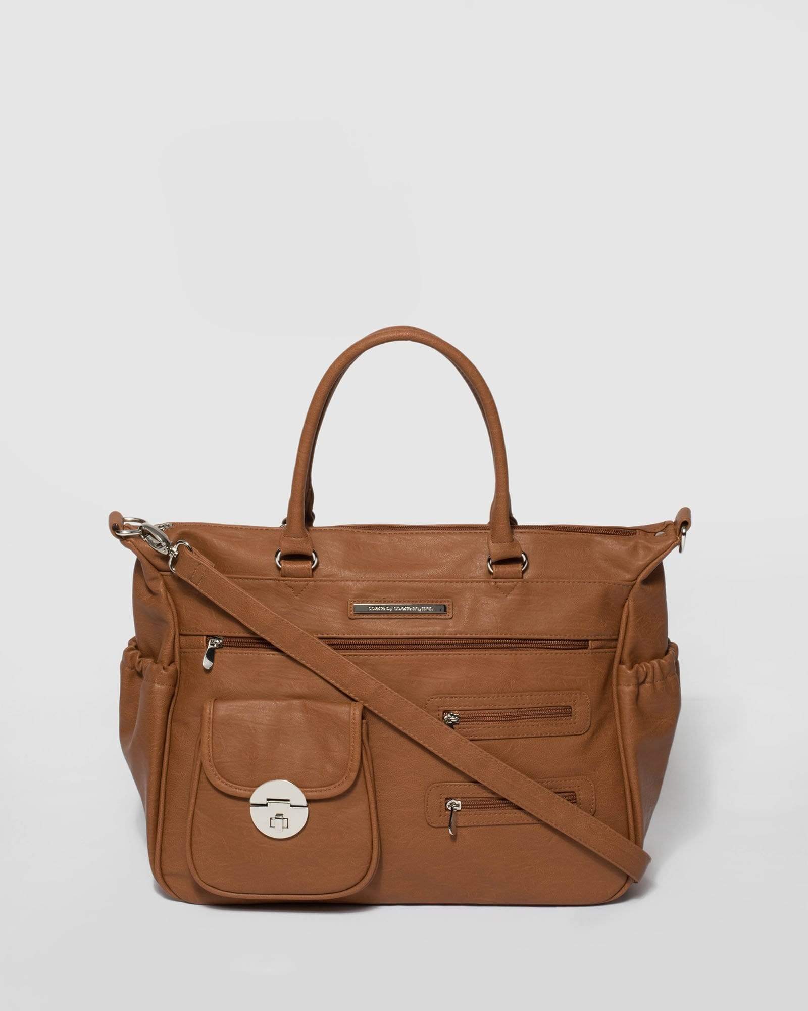 Image of Tan Zip Pocket Baby Bag