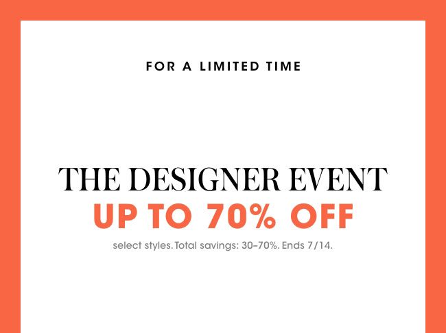 The designer event - up to 70% off 