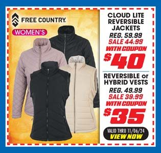 Free Country Women's Cloud Lite Reversible Jacket, Reversible or Hybrid Vest