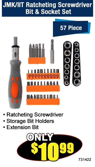 JMK/IIT Racheting Screwdriver Bit and Socket Set