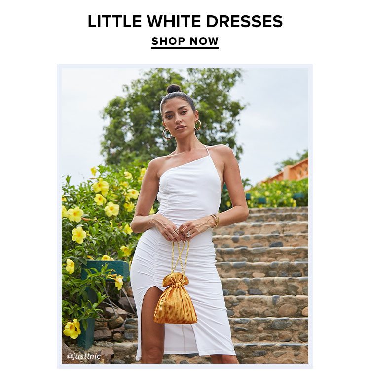 LITTLE WHITE DRESSES. SHOP NOW.