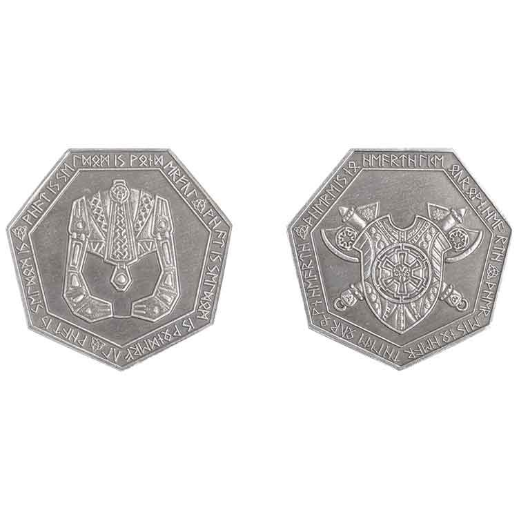 Image of Set of 10 Silver Dwarven LARP Coins