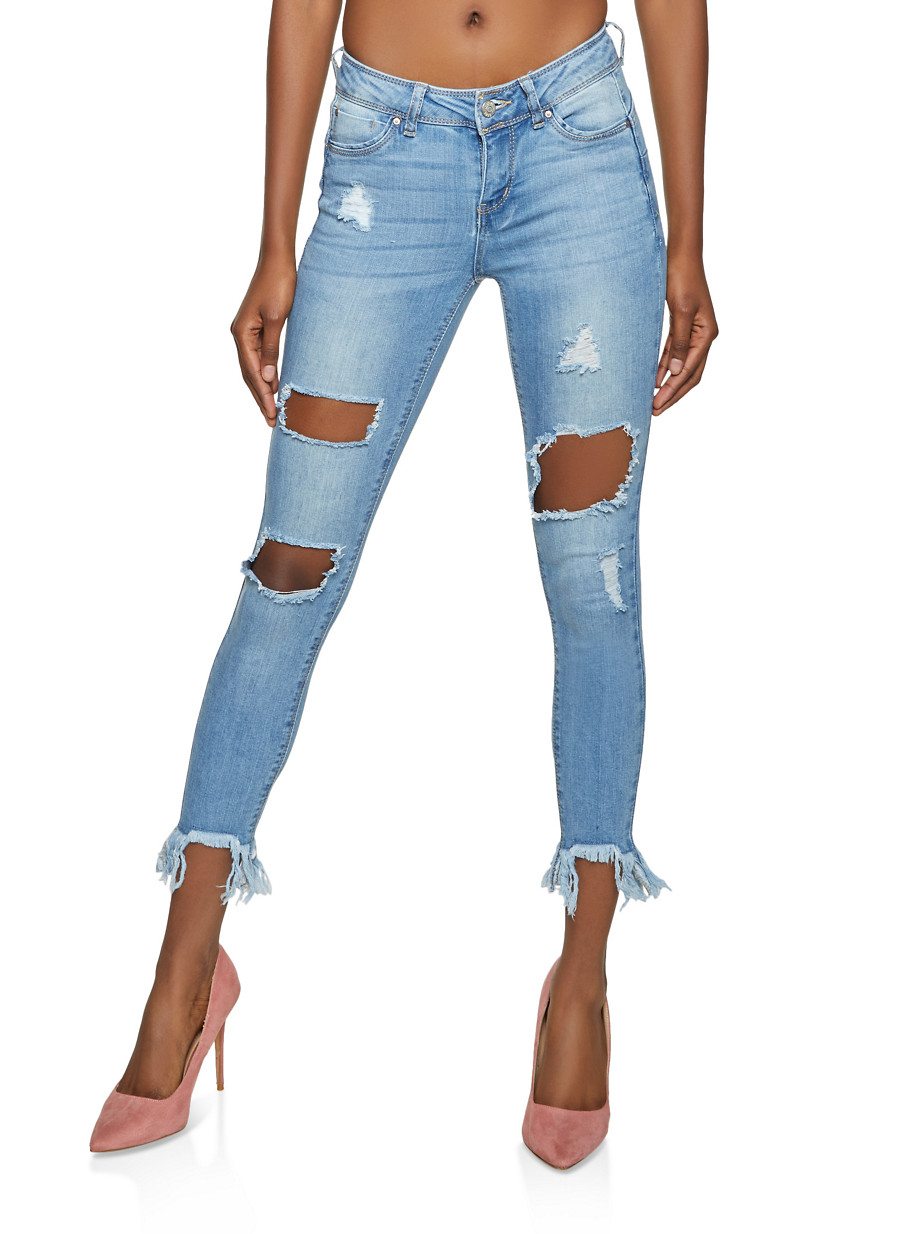 WAX Ripped Push Up Skinny Jeans