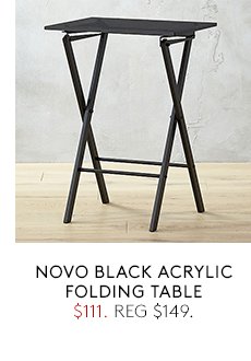 novo black acrylic folding table