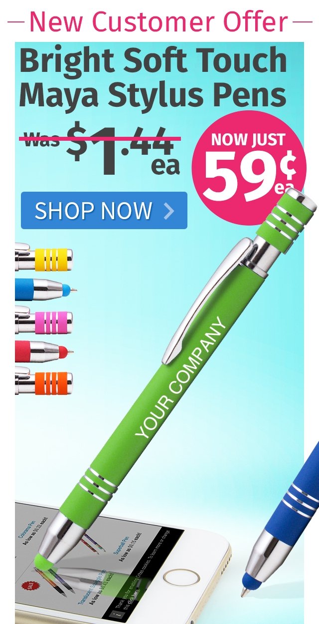 Bright Soft Touch Maya Stylus Pens for only 59¢ each!