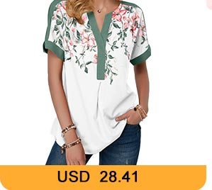 Floral Print Notch Neck Contrast Piping Blouse 
