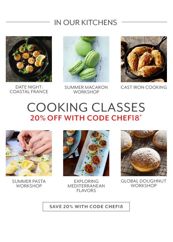 20% Off Cooking Classes 