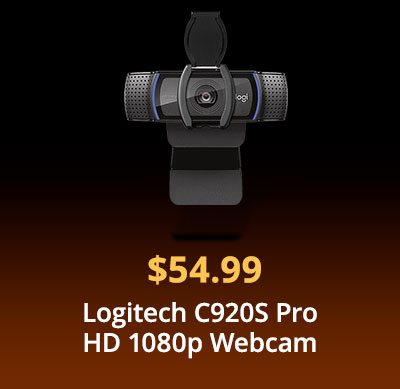 $54.99 Logitech C920S Pro HD 1080p Webcam