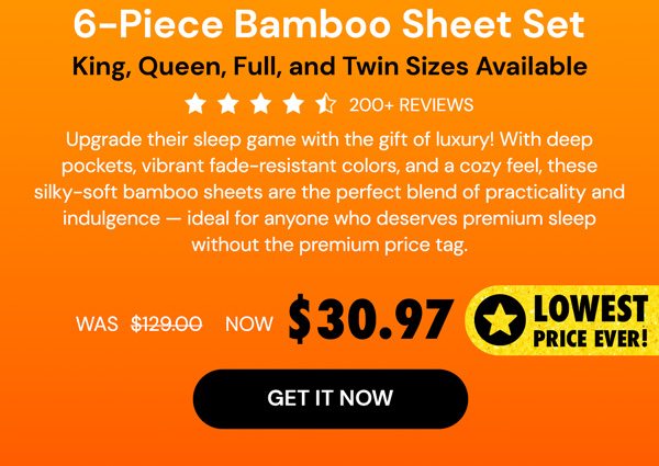 6-Piece Bamboo-Blend Comfort Luxury Sheet Set in Your Choice of Size and Color