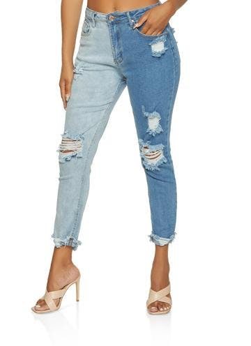 Almost Famous Two Tone Frayed Jeans