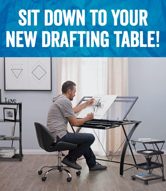 Sit down to your new drafting table!