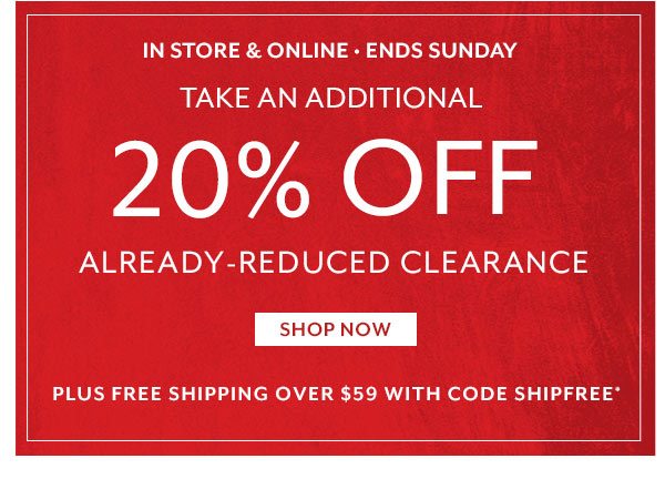 20% Off Clearance