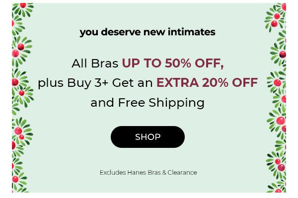 Bras up to 50% Off, Buy 3+ Get 20% Off & Ship Free