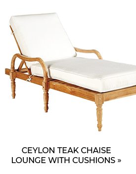 Ceylon Teak Chaise Lounge with Cushions