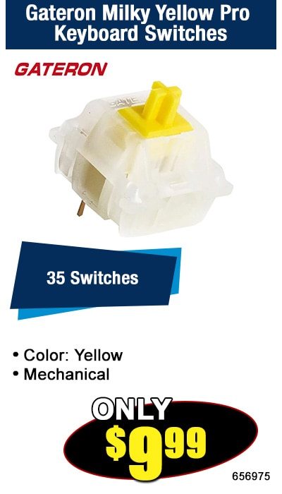 Gateron Milky Yellow Pro Keyboard Switches