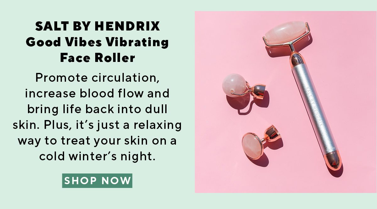 SALT BY HENDRIX Good Vibes Vibrating Face Roller - Rose Quartz