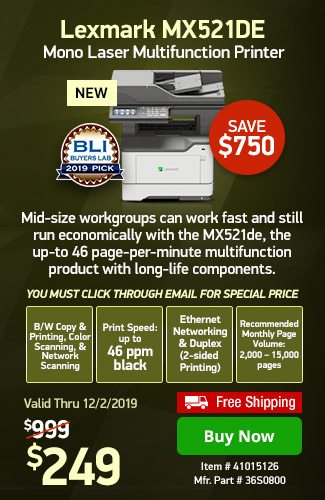 Lexmark MX521de Multifunction Mono Laser Printer | 41015126 | Shop Now