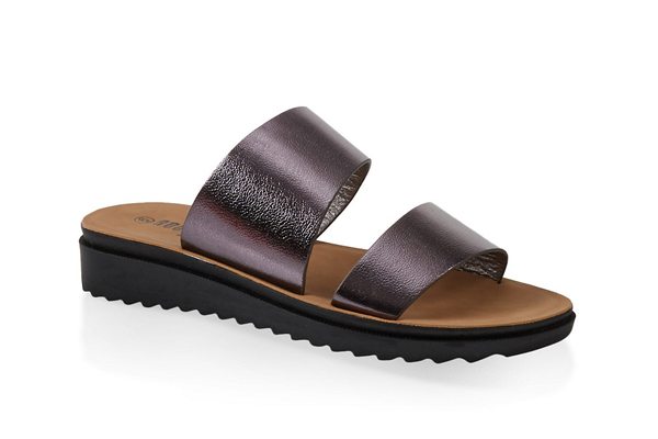 Two Band Platform Slide Sandals