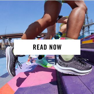 Read the blog - a shoe-level view of runners on brightly colored stairs