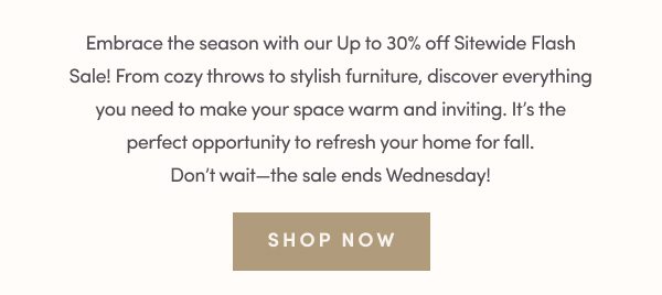 Up to 30 Percent Off Sitewide Flash Sale