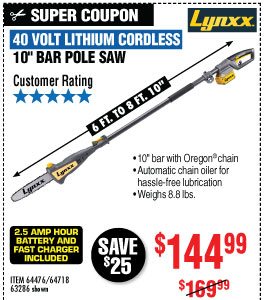 View View 40V Lithium Cordless Pole Saw