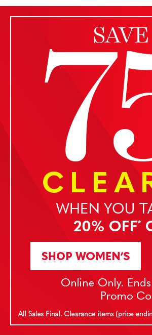 Save up to 75% OFF CLEARANCE - SHOP WOMEN'S