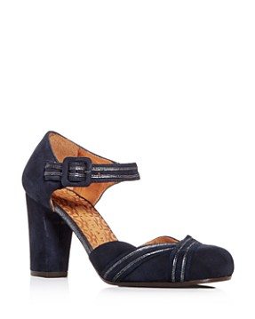 Chie Mihara Womens Kilo Suede Block-Heel Pumps