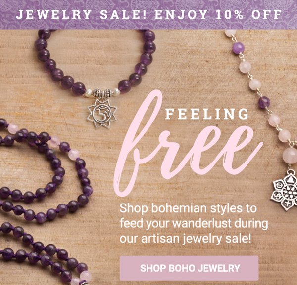 JEWELRY SALE! ENJOY 10% OFF | FEELING FREE | Shop bohemian styles to feed your wanderlust during our artisan jewelry sale! | FREE SHIPPING ON ORDERS $49+