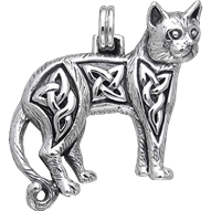 Magickal Cat Silver Pendant