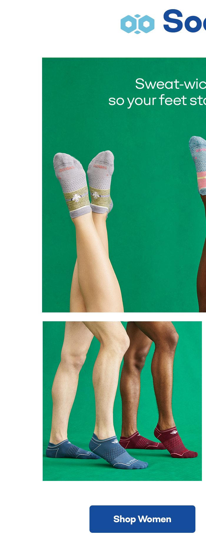 Socks Sweat-wicking yarns, so your feet stay cool and dry Shop Women