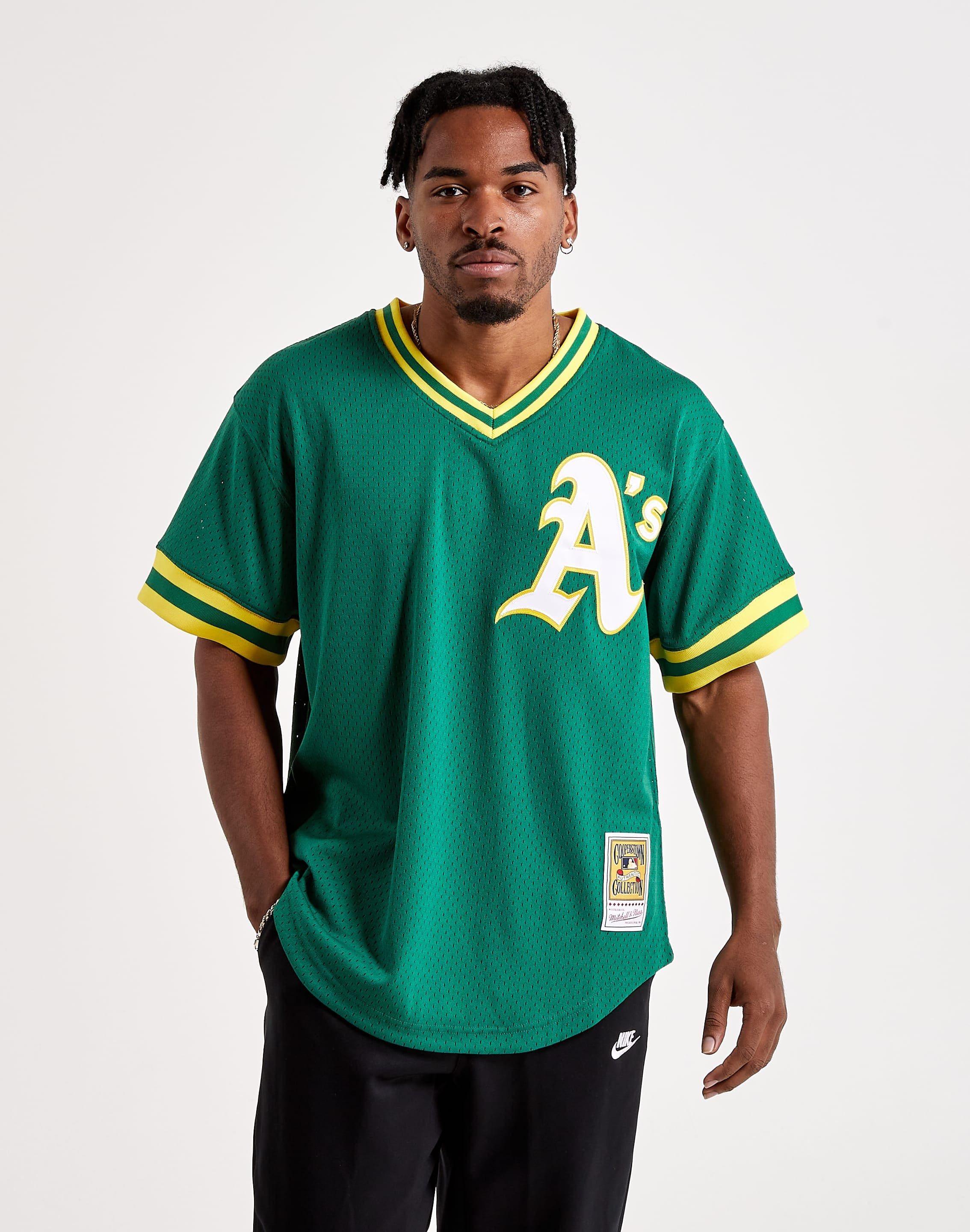 MITCHELL & NESS AUTHENTIC RICKEY HENDERSON OAKLAND ATHLETICS 1991 PULLOVER JERSEY