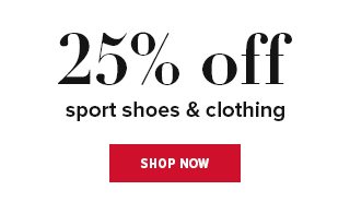25% Off Sports Shoes & Clothing