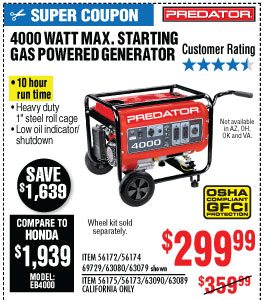 View 4000 Max Starting Watt Max Starting Gas Powered Generator