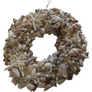 Vintage Hand Made Shell Wreath Holiday Beach