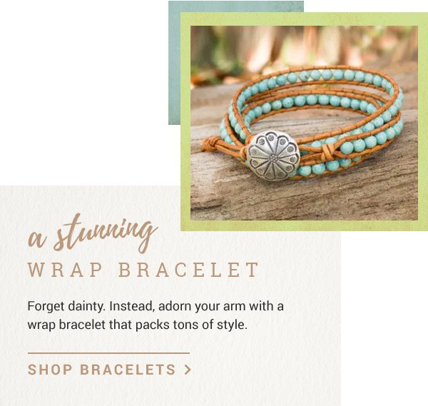 A STUNNING WRAP BRACELET | Forget dainty. Instead, adorn your arm with a wrap bracelet that packs a ton of style | SHOP BRACELETS