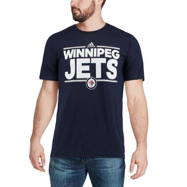 adidas Winnipeg Jets Navy Dassler climalite Performance Raglan T-Shirt